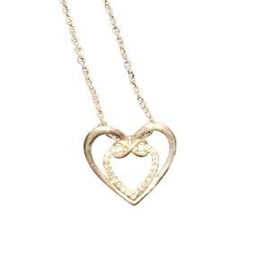 20" DOUBLE HEARTS & INFINITY GOLD NECKLACE IN GIFT BOX BRAND NEW! GREAT GIFT!